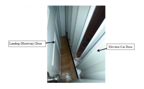 Typical Private Residence Elevator with Exterior Landing (Hoistway) Door and Interior Elevator Car (Accordion) Door