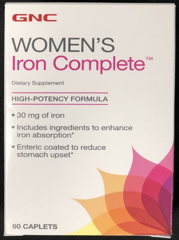 GNC Women’s Iron Complete Dietary Supplement – sixty (60) caplets