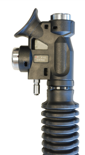Close-up of XR inflator (serial number is in rectangular label)