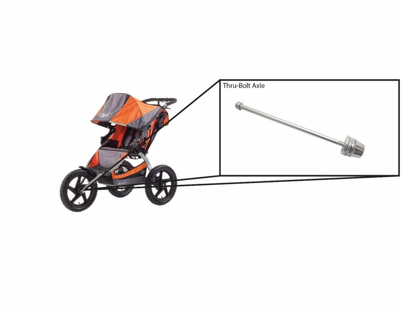 Britax BOB modified thru-bolt axle for use with BOB jogging stroller