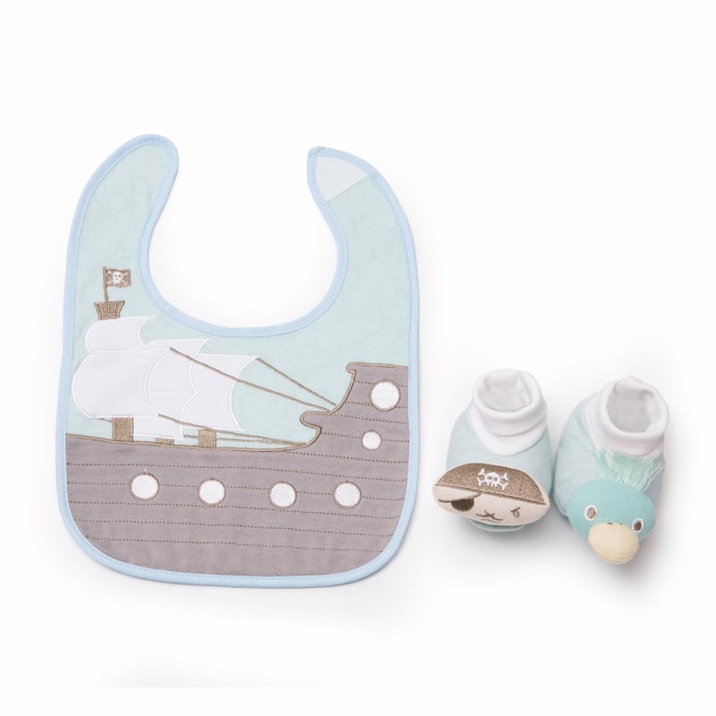 Pirate bib and bootie set