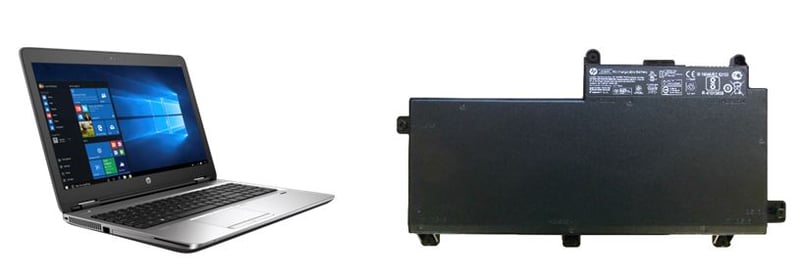 Representative HP computer and battery