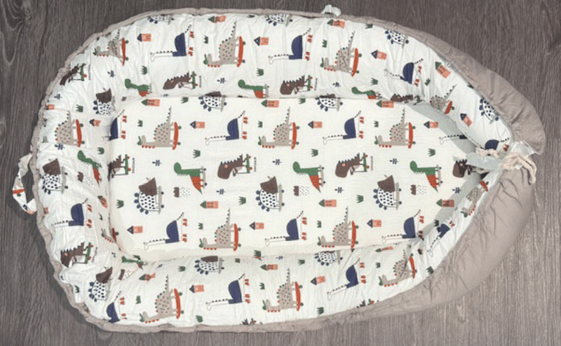 Recalled BBWOO Baby Lounger in Gray Dinosaur