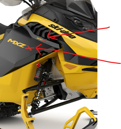 The model name and engine type are printed on the side panels of the recalled vehicles