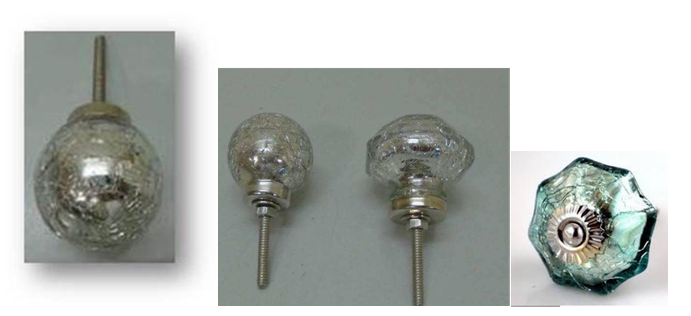 Recalled Mercury Glass Crackled Style drawer knob.