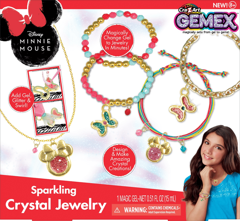 Recalled Disney Minnie Gemex Sparkling Crystal Jewelry (UPC 884920365797)