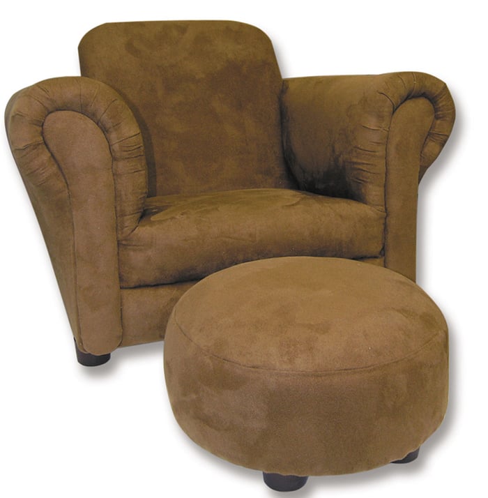 Club style chair with ottoman