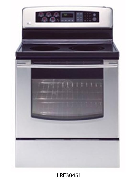 Picture of recalled LRE30451 electric range