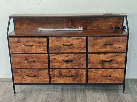 Recalled KKL Fabric 9-Drawer Dresser in brown (front)