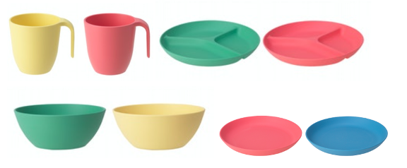 Recalled HEROISK bowls, plates and mugs