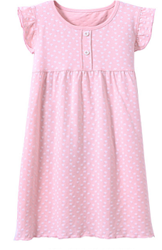 Recalled Auranso Official children's nightgown - short sleeves,  pink with white heart print
