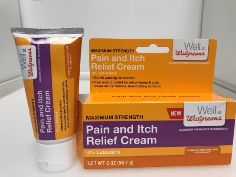 Recalled Well at Walgreens Pain and Itch Relief Cream with 4% Lidocaine