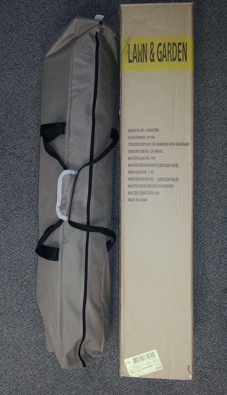 Hammock in case with package