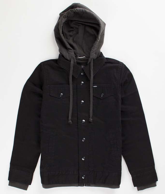 Vans Boys Hooded Jacket  - black cotton