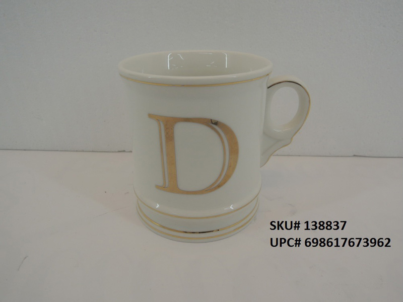 Tri-Vista Monogram Beverage Mug with Metallic Accents