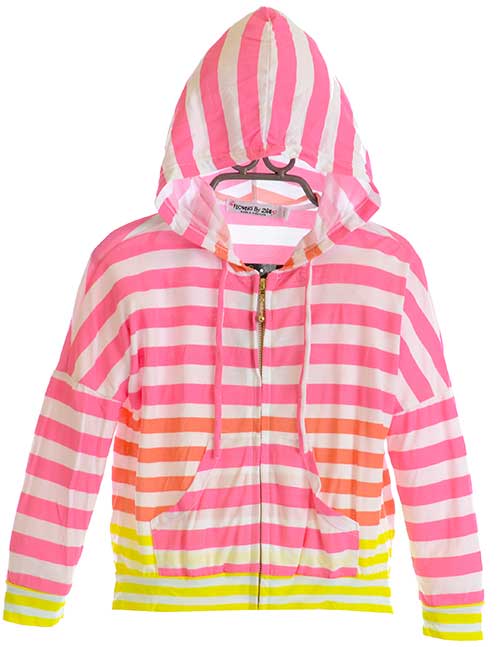 Girl's Lightweight Striped Hoodie