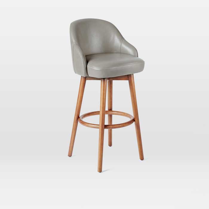 Saddle Counter Stool with Elephant Leather