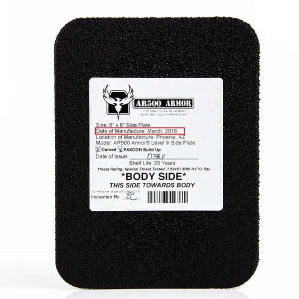 AR500 Armor Square Back Plate Body Armor