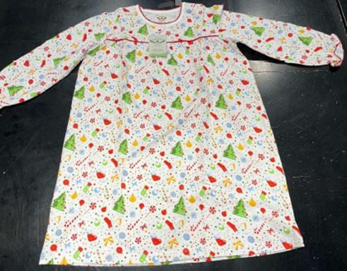 Recalled Oaks Apparel Company Children's Nightgown in "Very Merry"