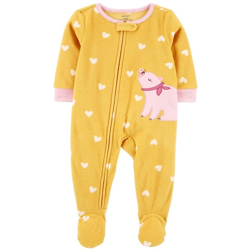 Recalled The William Carter Company Infant's Yellow Footed Fleece Pajamas