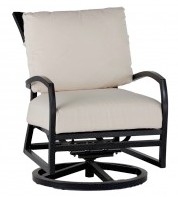 Aire Swivel Rocking Lounge Chair in Ancient Earth/Black Walnut finish