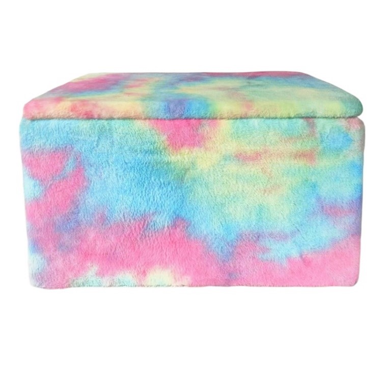 Recalled Tie Dye Fur Toy Trunk Storage Chest