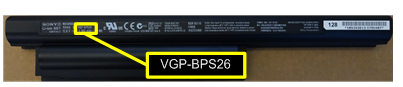 The model number location on the battery pack