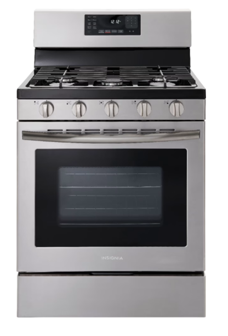 Recalled Insignia Front Control Gas Range, model number: NS-RGFGSS1