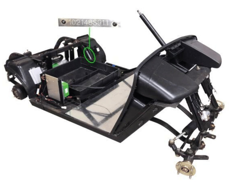 Recalled Navitas Steel Rolling Chassis and serial number location