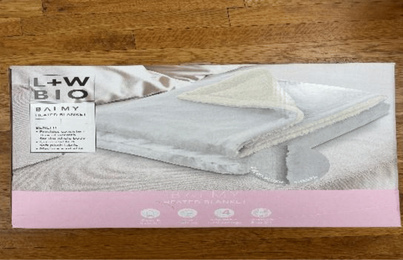Recalled LUXE+WILLOW heated blanket