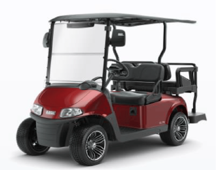 Recalled 2022 E-Z-GO Freedom RXV ELiTE, Freedom RXV Gas, and Freedom RXV 48V with a rear-facing seat