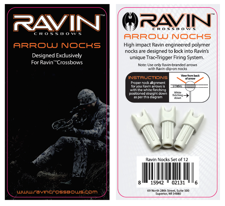 Recalled arrow nocks with packaging