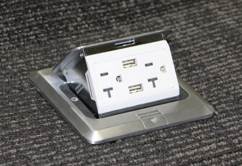 Recalled Garvin Pop-Up Floor Box Kit with stainless steel finish
