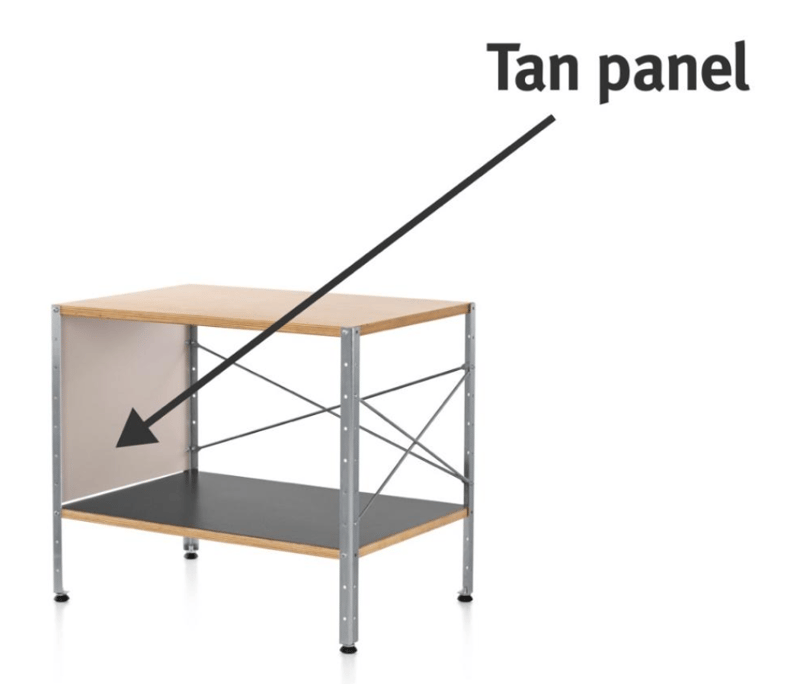 Recalled Eames Desk Unit with tan panel