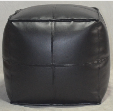 Front View of Target Room Essential leather pouf ottoman