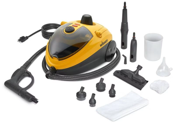 Recalled Wagner Model 905e Auto Steamer, pictured with included accessories