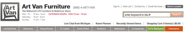Art Van Furniture promotional content