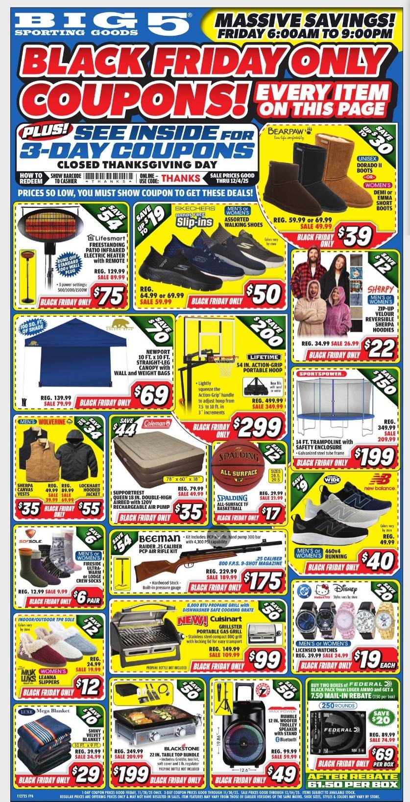 Big 5 Sporting Goods Ad - Black Friday Coupons - Page 1