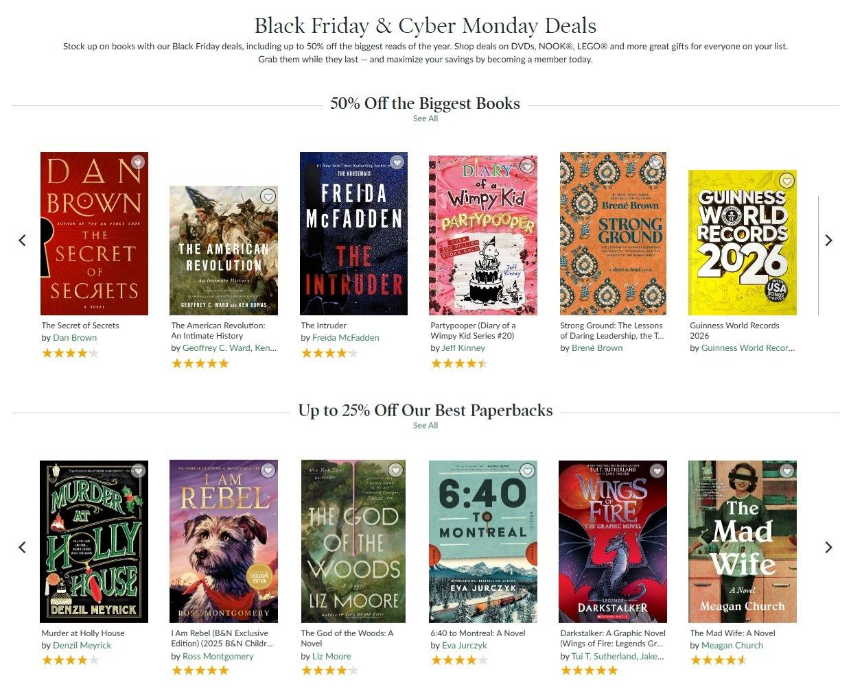 Barnes & Noble Black Friday & Cyber Monday Deals - Page 1