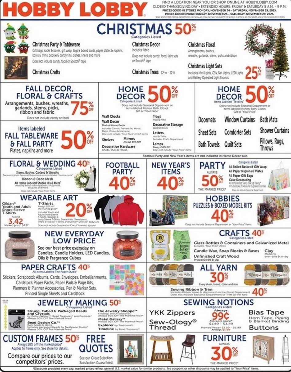 Hobby Lobby Black Friday Deals - Page 1