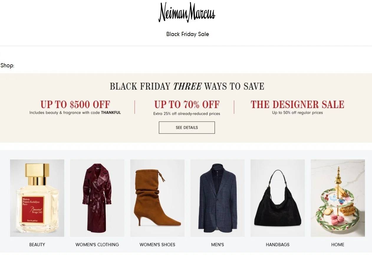 Neiman Marcus Black Friday Savings - Page 1