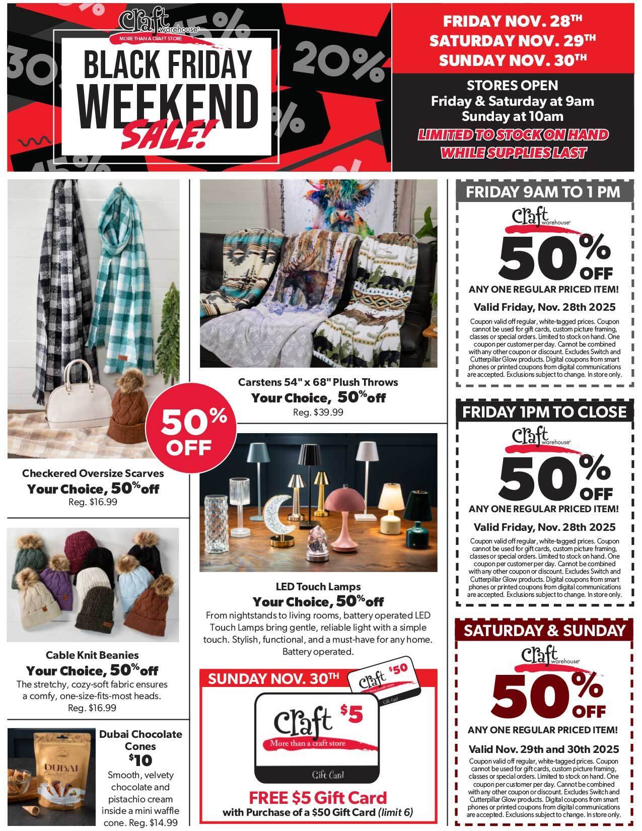 Craft Warehouse Black Friday Weekend Sale - Page 1