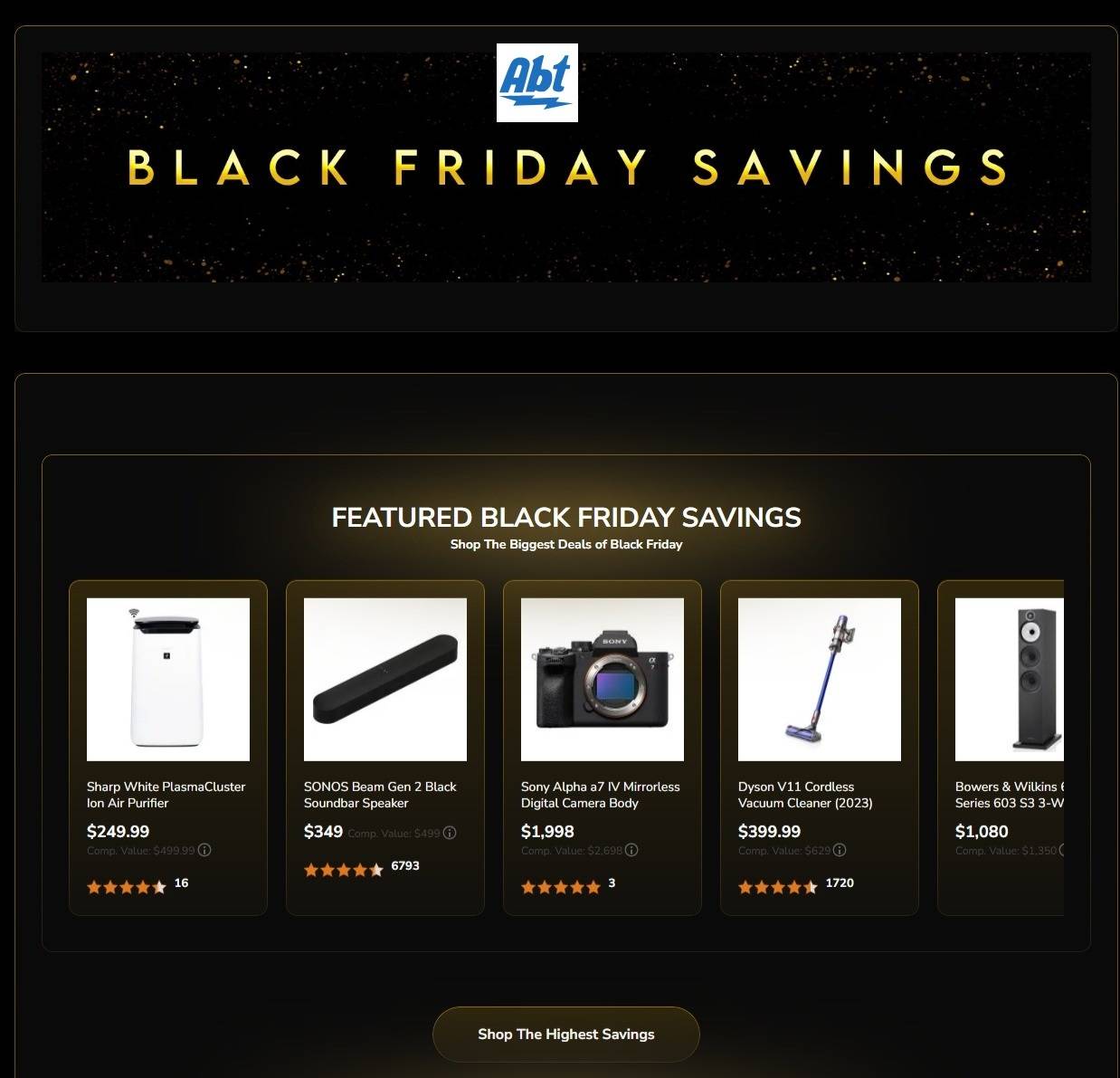 Abt Electronics Black Friday Savings - Page 1