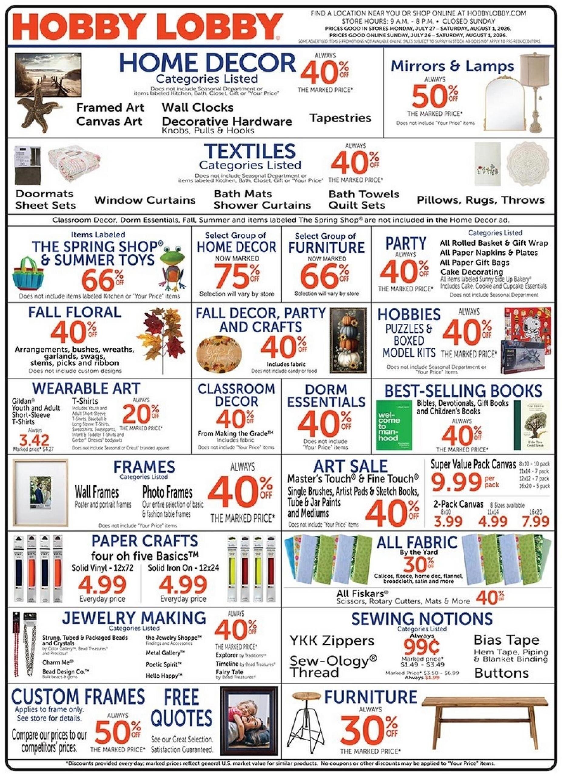 Hobby Lobby - Flyer Specials - Page 1