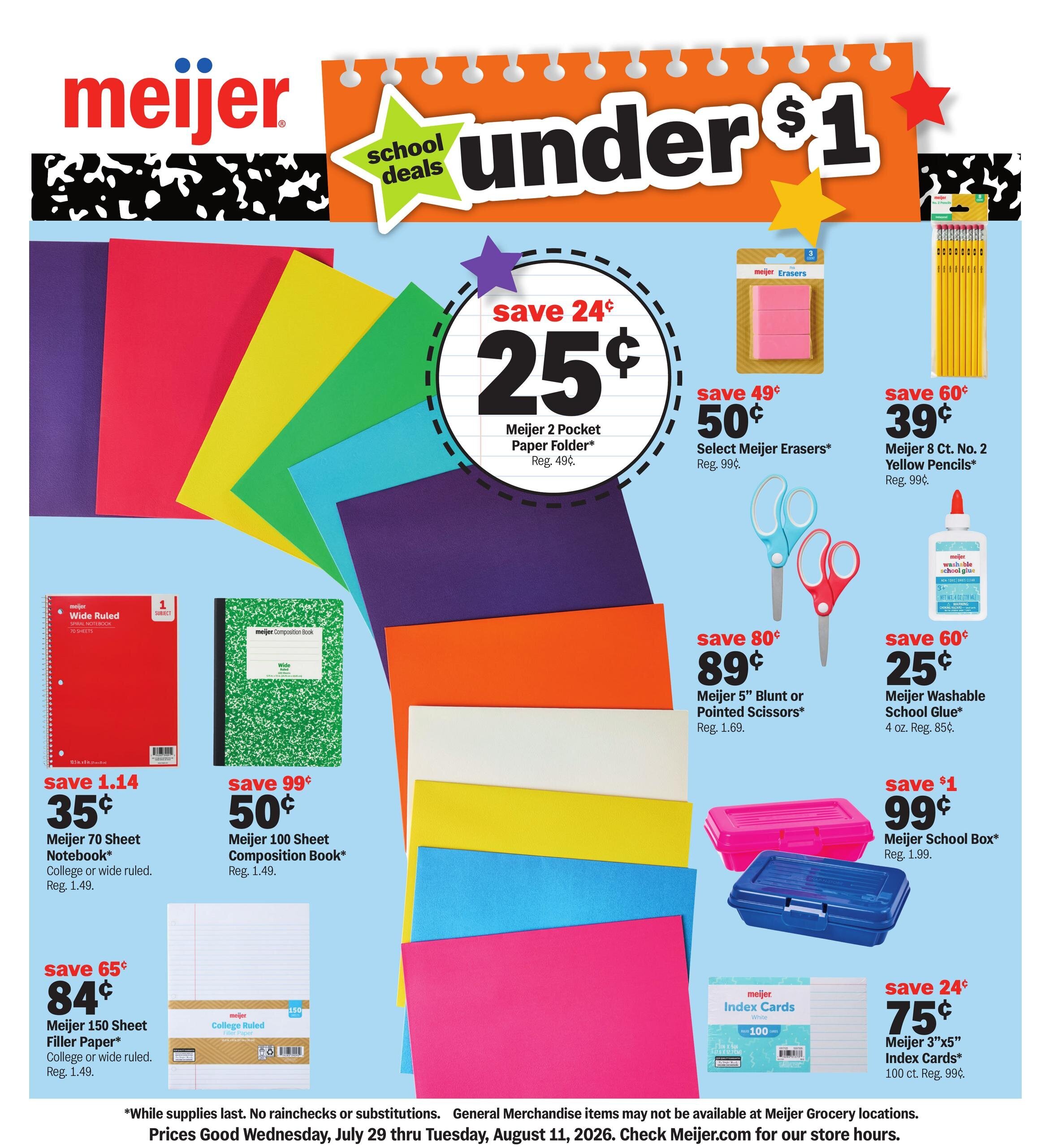 Meijer - School Deals under $1 - Page 1