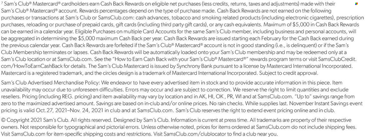 Sam's Club Instant Savings from october 27 to november 24 2021 - Page 28