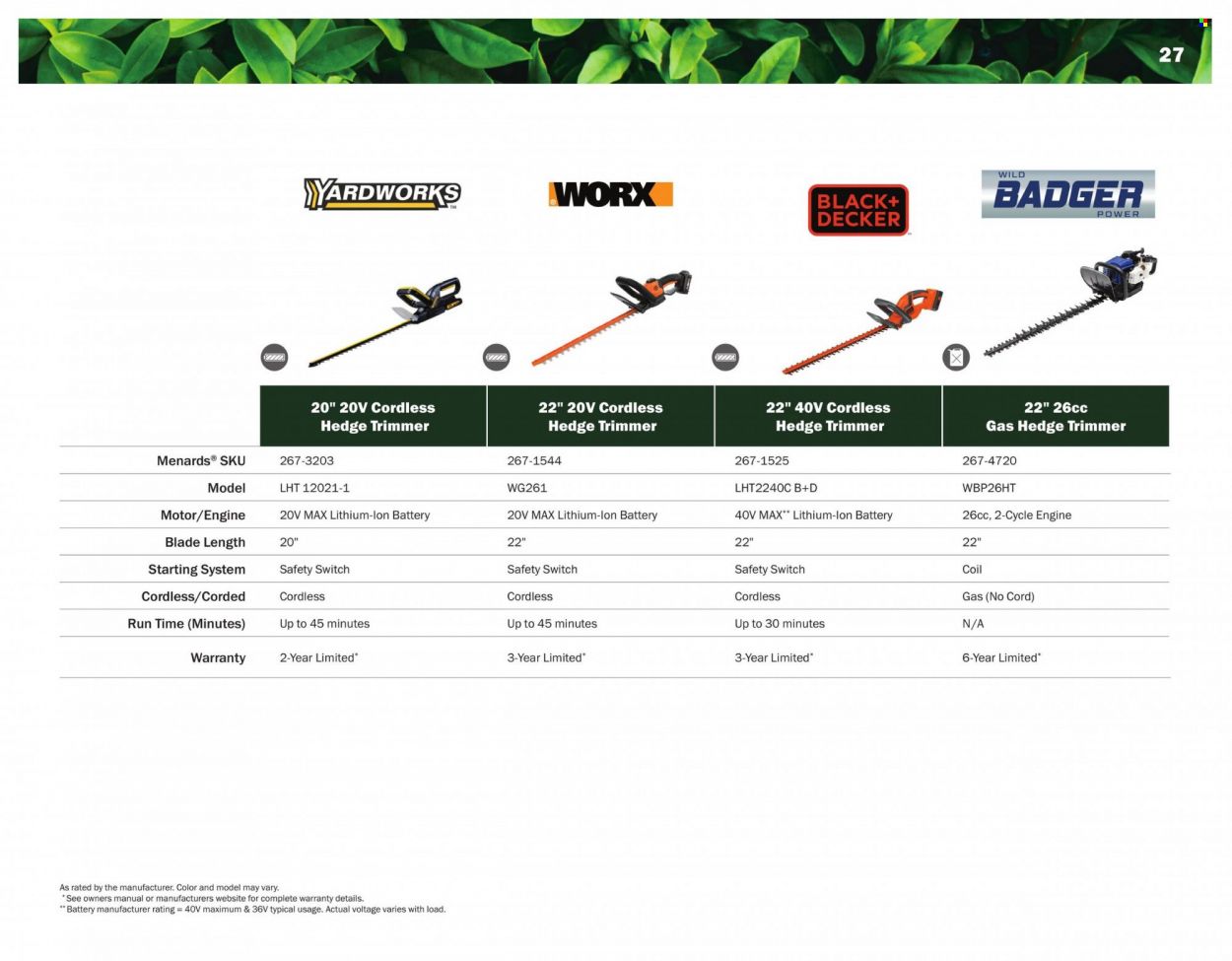Menards 2022 All Year Round Outdoor Power Equipment - Page 27