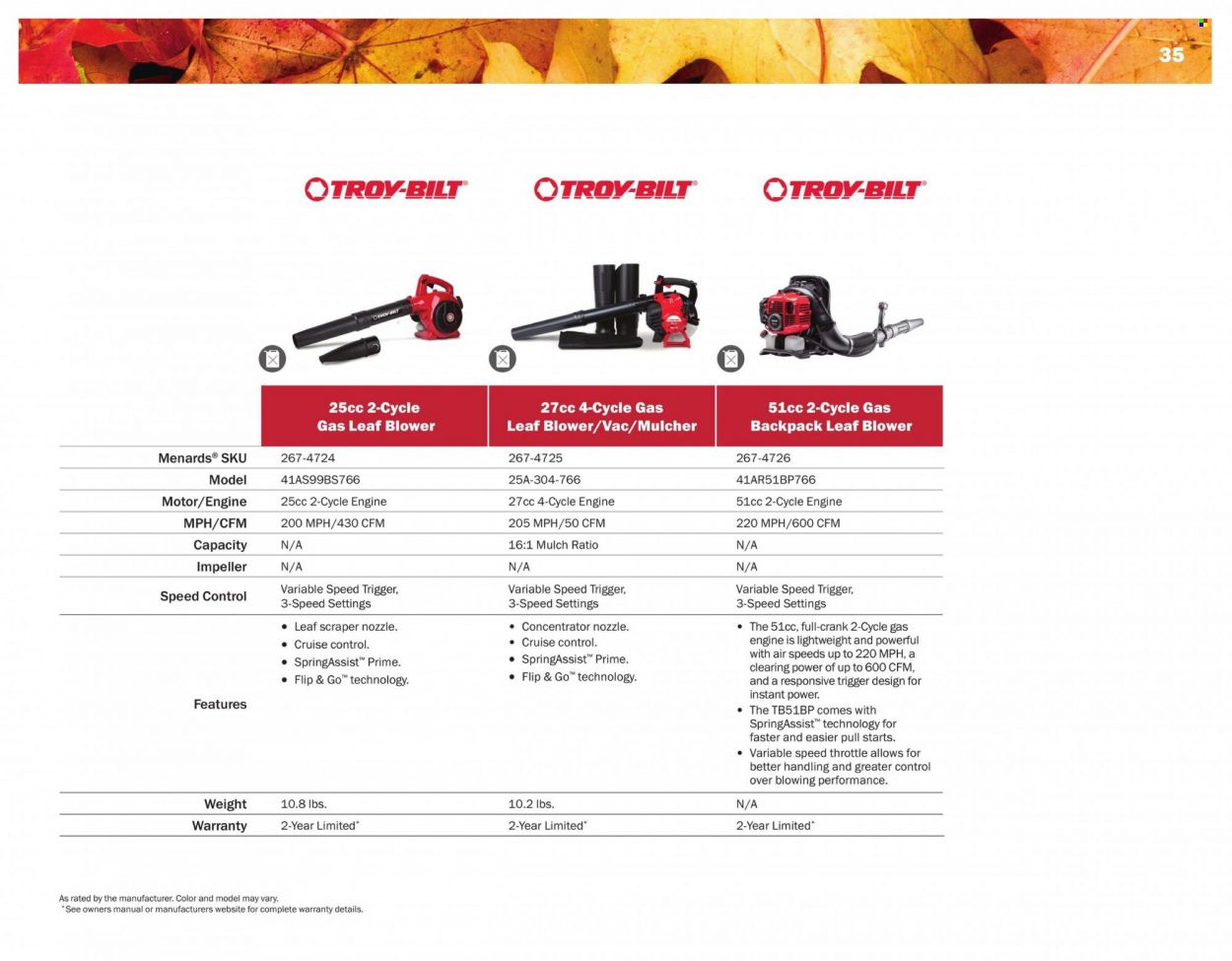Menards 2022 All Year Round Outdoor Power Equipment - Page 35