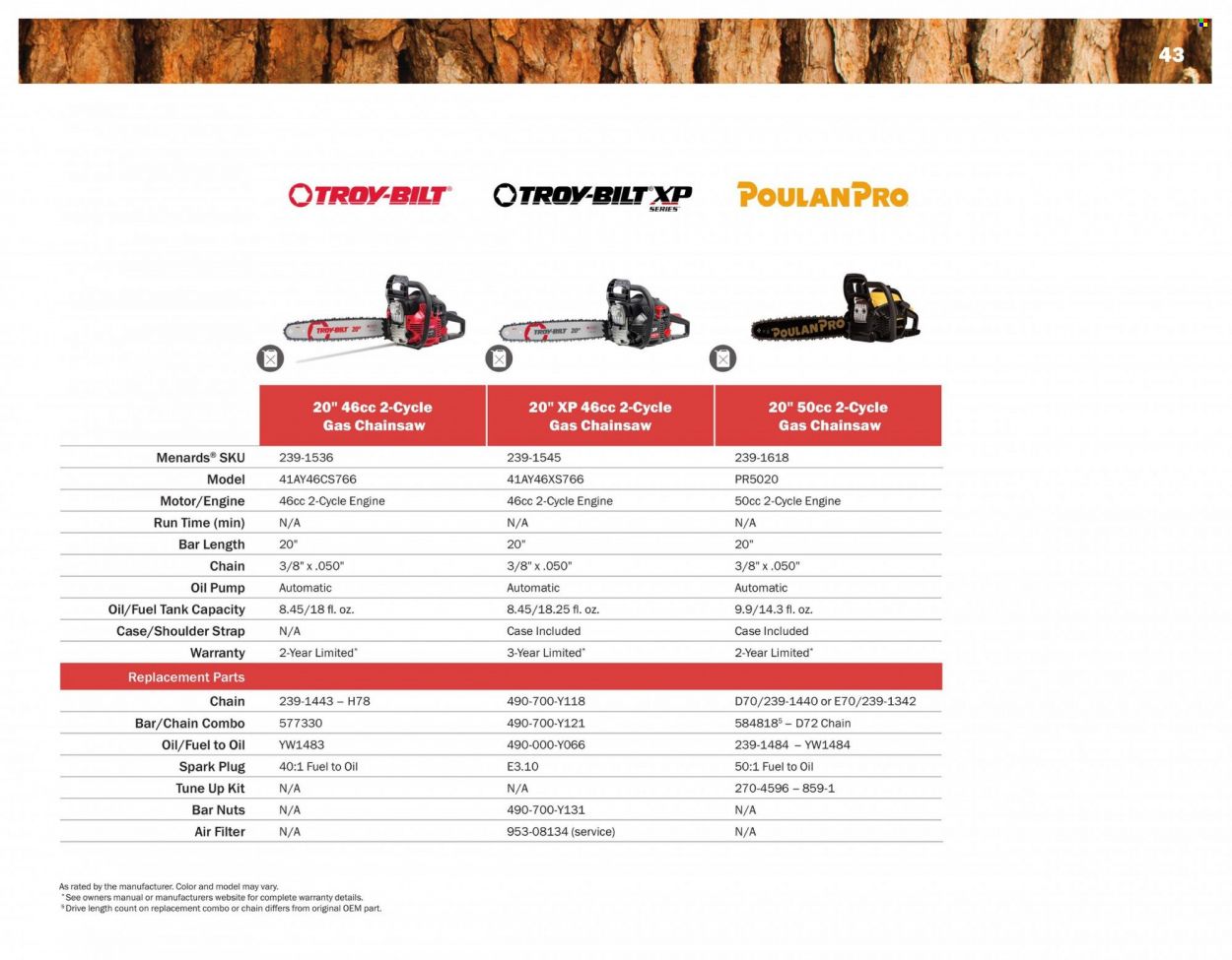Menards 2022 All Year Round Outdoor Power Equipment - Page 43