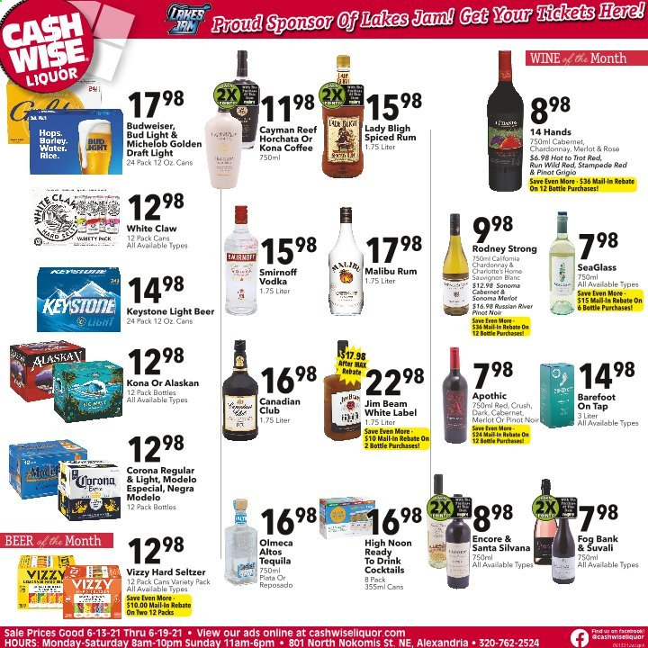 Cash Wise Liquor Only Ad from june 13 to 19 2021 - Page 1
